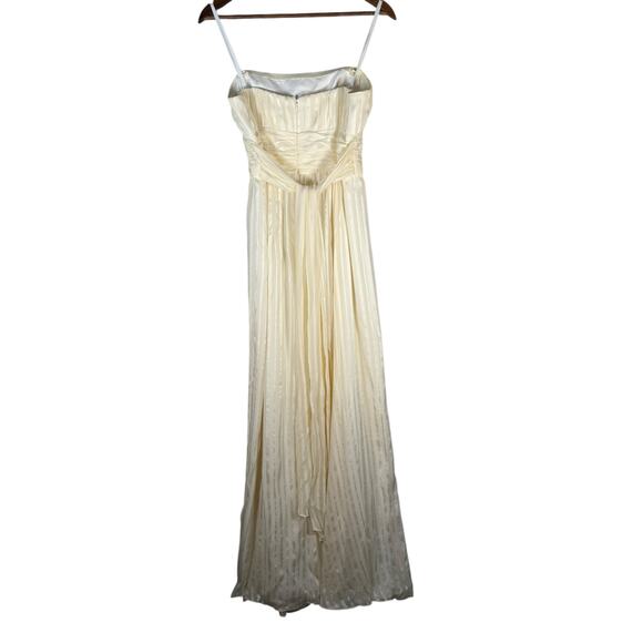 BCBGMAXAZRIA Off-White Strapless Silk Evening Gown Dress Size 8 - Picture 7 of 11